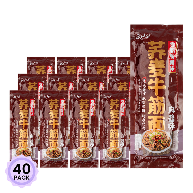 云山半 0脂荞麦牛筋面 麻酱味 120 克*40 包