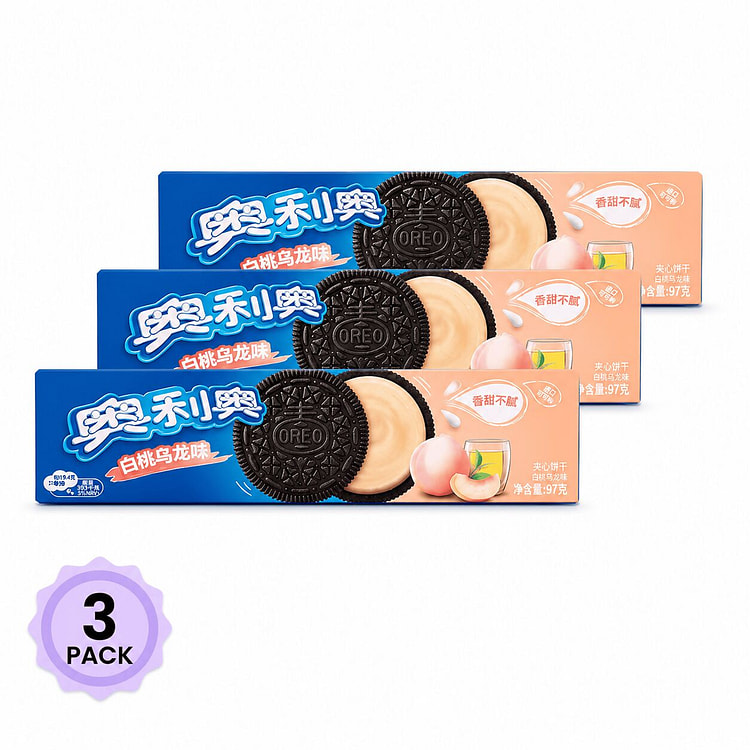 Oreo Sandwich Cookies, White Peach Olong Pack 3 97 g
