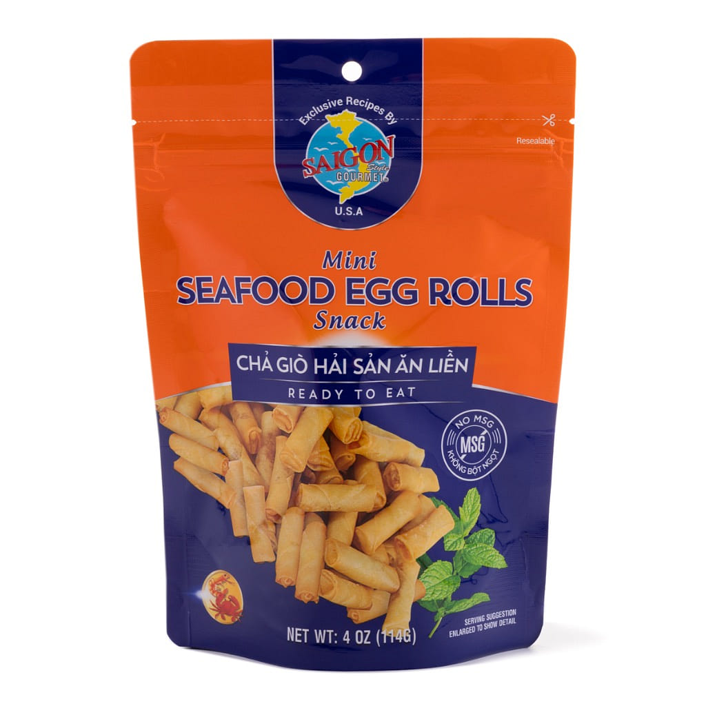 Saigon Gourmet Mini Seafood Egg Rolls Snack 4 oz