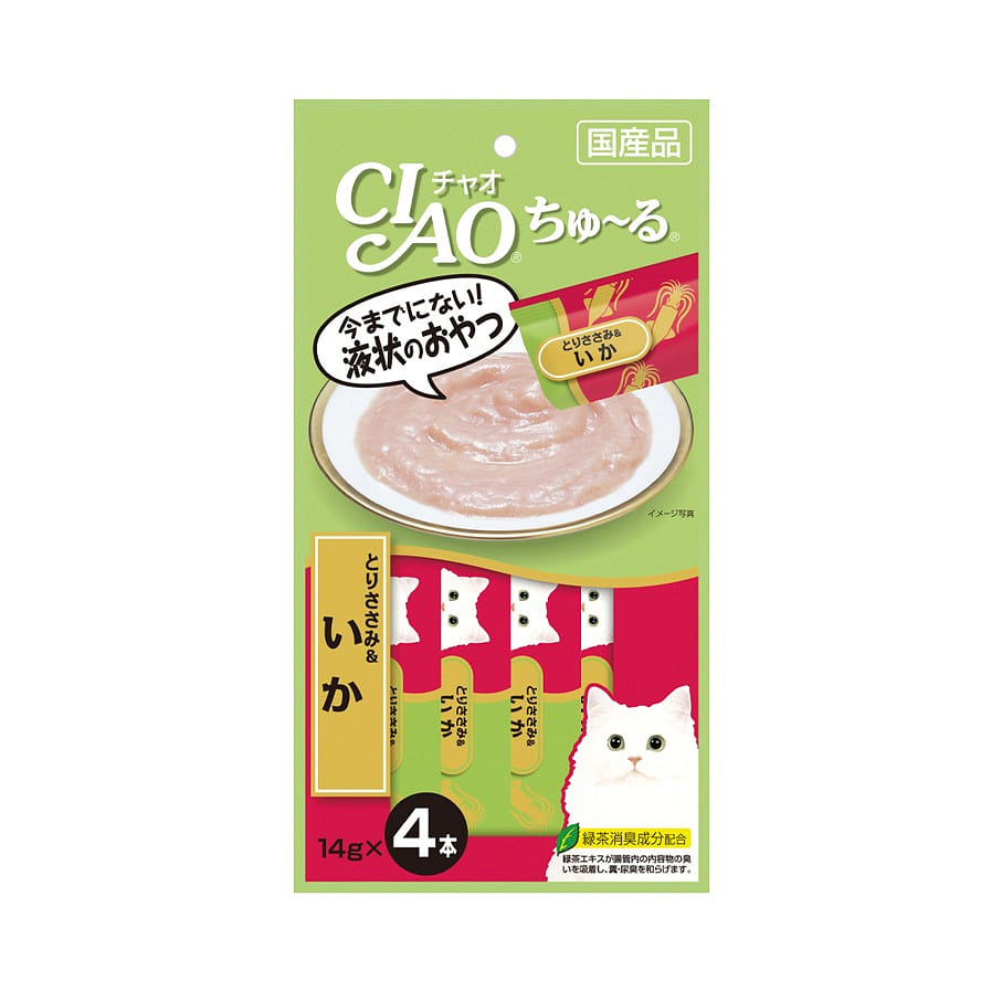 Inaba CIAO Churu Premium Cat Treats 4pc Squid 1 each
