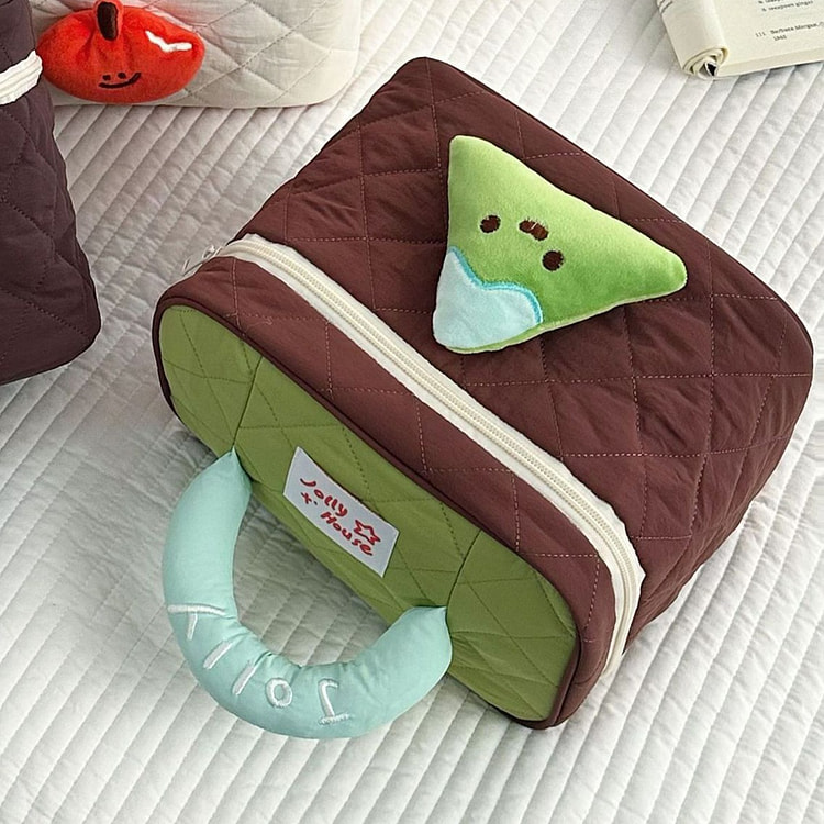 卡通化妆包外出旅行洗漱包大容量收纳包 富士山-棕绿 1 份