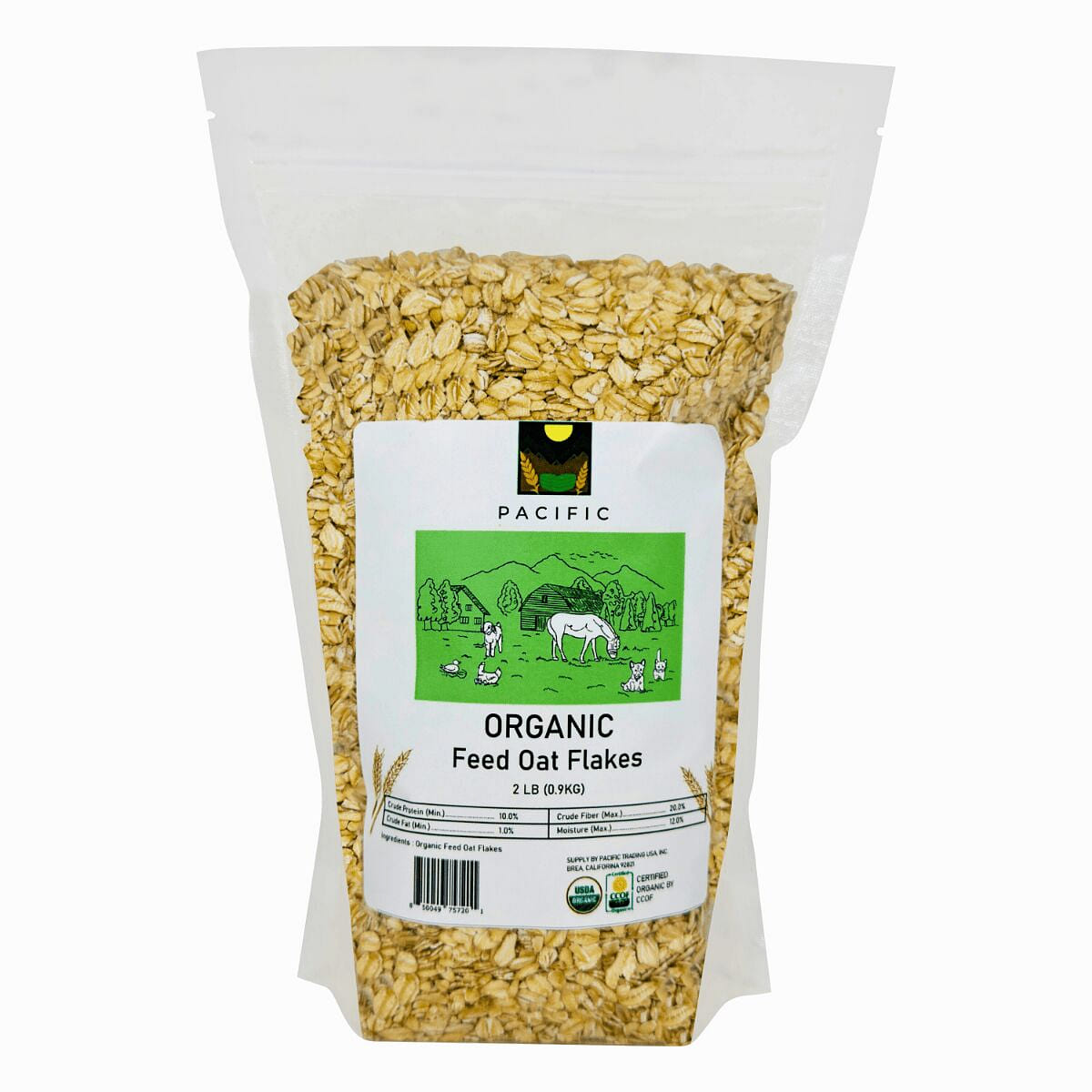 PACIFIC Pet Food Organic Oat Flakes (2lb Pack) 2 lb