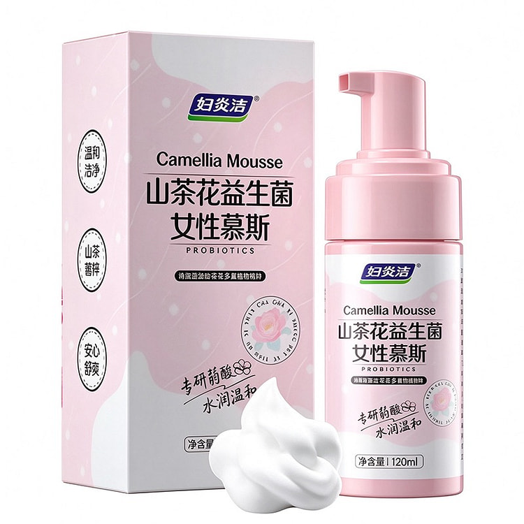 善待私密肌肤 妇炎洁山茶花益生菌慕斯泡沫清爽一整天 120 毫升