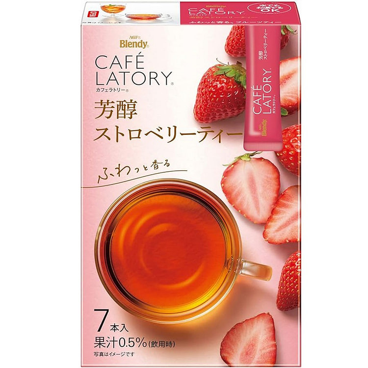 AGF Blendy Cafe Ratory Sticks Mellow Strawberry Tea 7 Bottles/