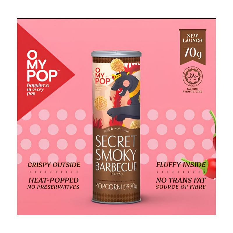 O My Pop Gourmet Popcorn – Smoky BBQ Flavor 70 g