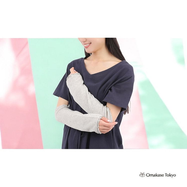 [M&M 袜子] 丝绸 x 棉质臂套 灰色 80 克