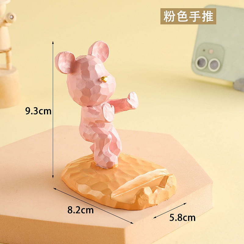 Premium phone holder cute bear table decoration gift for girl baby friend, ppink 1 count