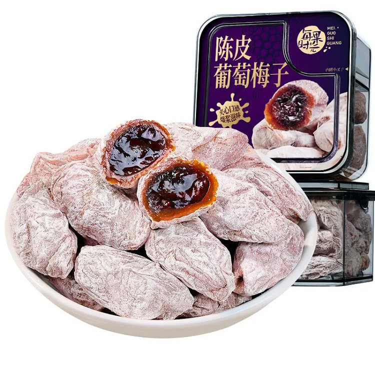 每果时光青梅抱葡萄陈皮夹爆浆话梅果脯268g*1罐 268 克