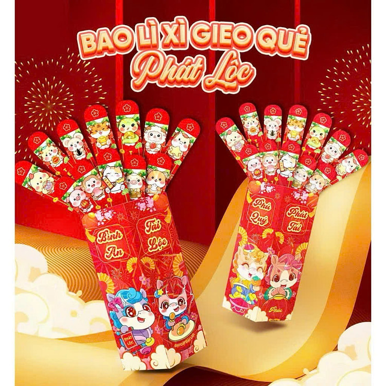 BỘ LÌ XÌ GIEO QUẺ 12 CON GIÁP - MẪU NGỰA  AVAILABLE DEC 6 ÂM LỊCH/JAN 24 DƯ