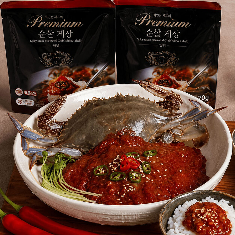 Premium Boneless Spicy Marinated Crab 70 g*15 pack