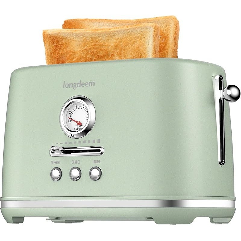 2 Slice Toaster, 6 Shade Settings, Green 1 count
