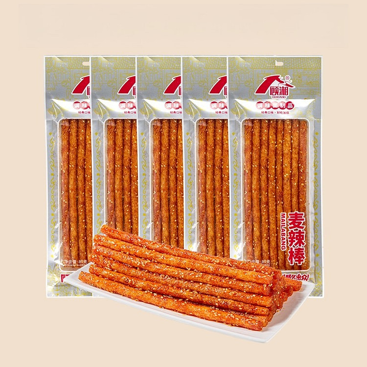 Gu Xiang Spicy Strips and Spicy Sticks 80g*5 bags 400 g