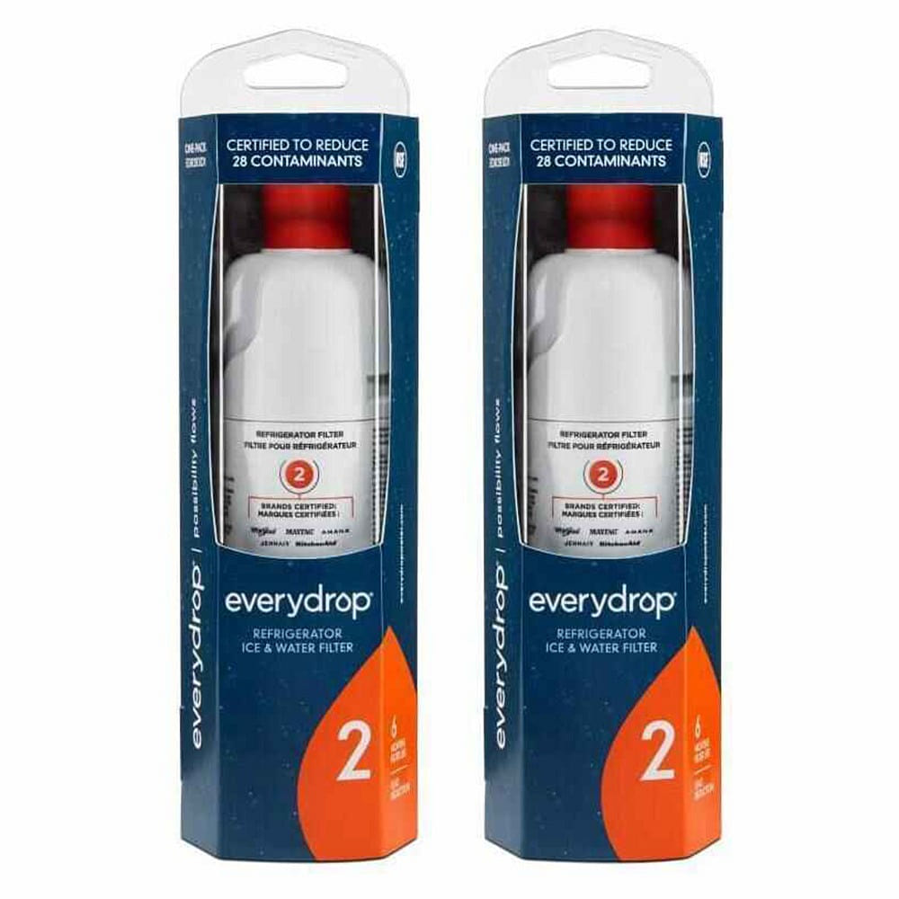 2-Pack Everydrop by Whirlpool Refrigerator Water Filter 2 -EDR2RXD1/W10413645A 0.8 lb