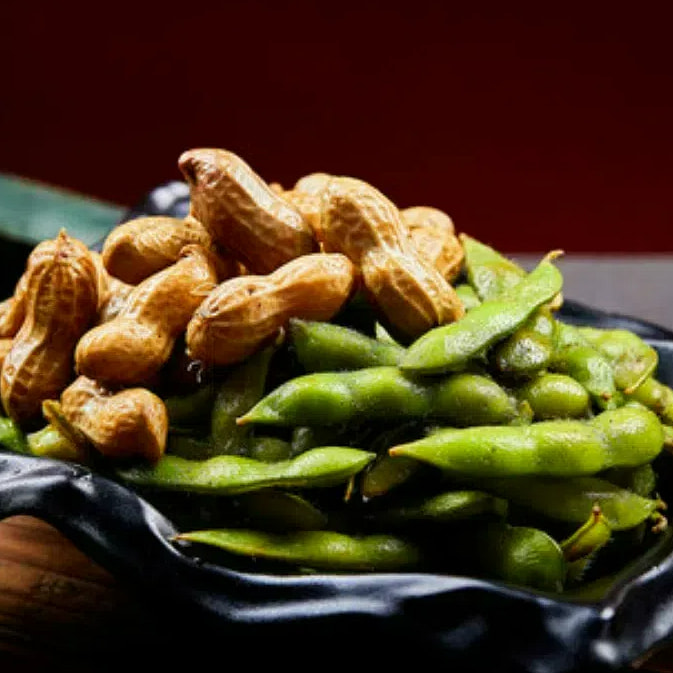 Braised Edamame and Peanuts