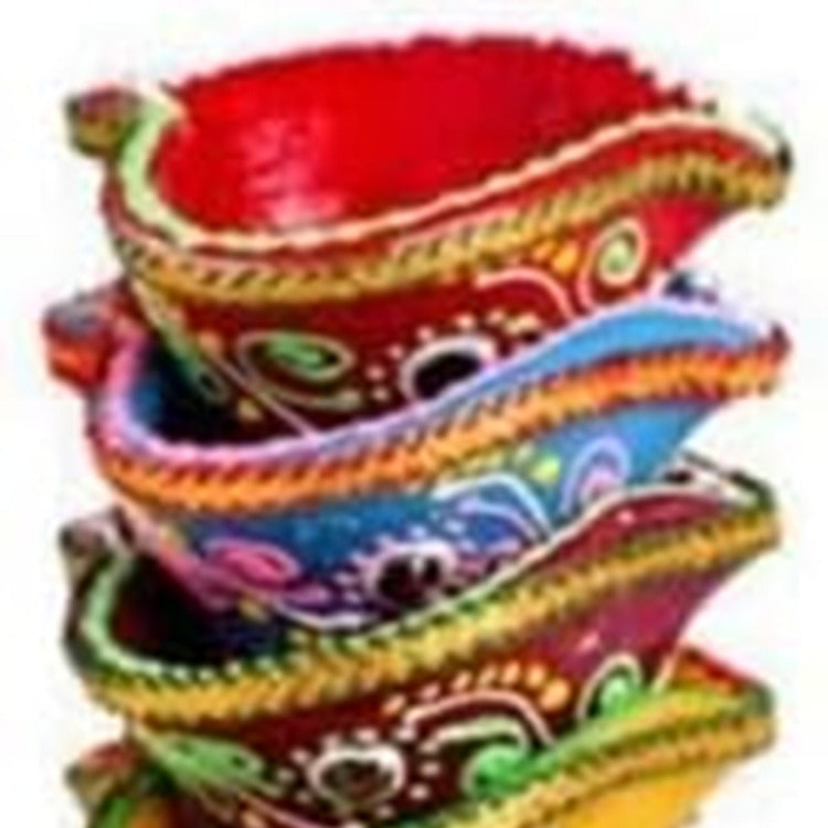 Pan Lovely Diya 6pc 2.5inch #183 - Diwali Clay Diy 100 g