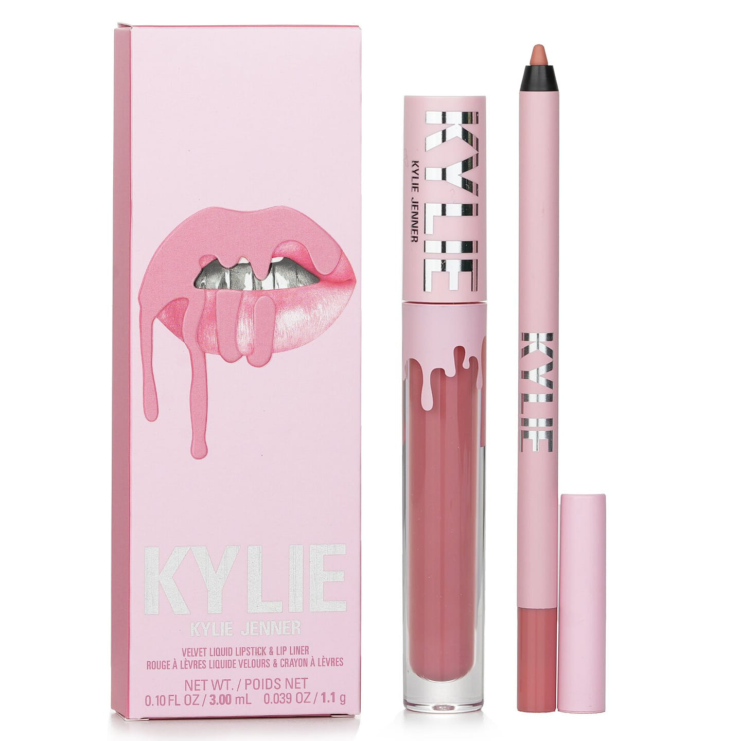 Kylie Cosmetics Velvet Lip Kit: Liquid Lipstick 3ml + Lip Liner 1.1g – # 705 Charm 2 bottle