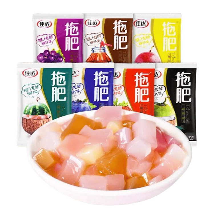 佳达 拖肥椰果肉 椰果粒果冻混合口味随机 7袋