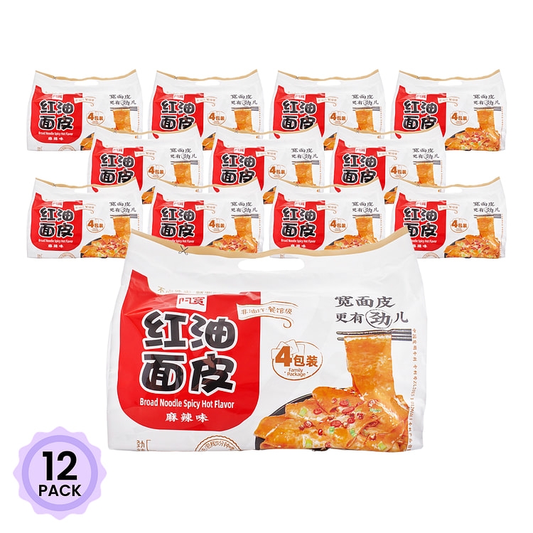 阿宽 红油面皮(麻辣味) 四连包 440 克*12 包