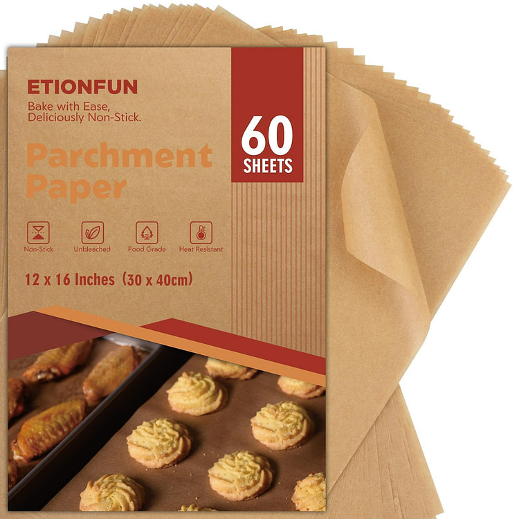 60Pcs Parchment Paper 12x16 Inches for Baking
