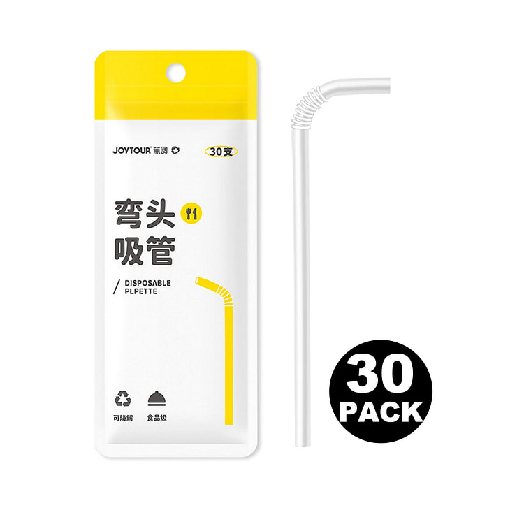 JOY TOUR Disposable Bent Straws - 30-Pack 1 each