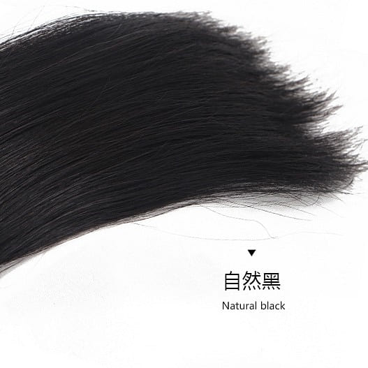 Premium Synthetic Invisible hair pad piece seamless clip，【DFP-A】naturalblack20cm 1 count