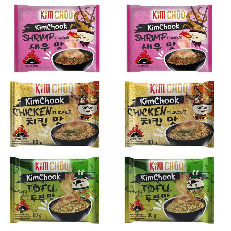 [VIFON] Kimchoo Spicy Noodle Combo 3 Flavors 6 count