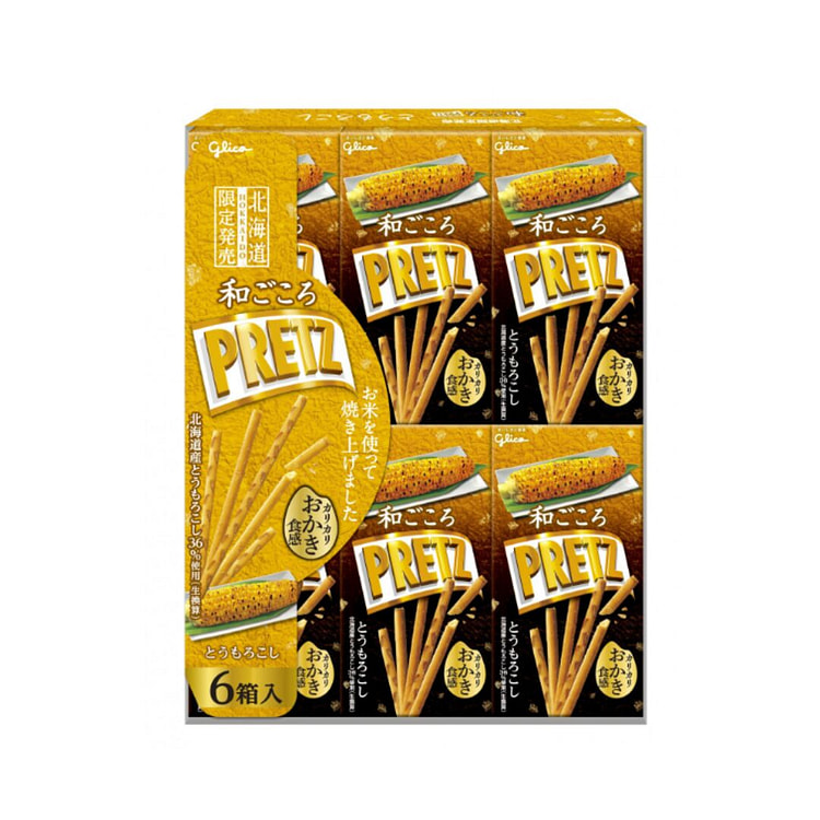 格力高PRETZ 北海道限定烤玉米味饼干棒 6盒入