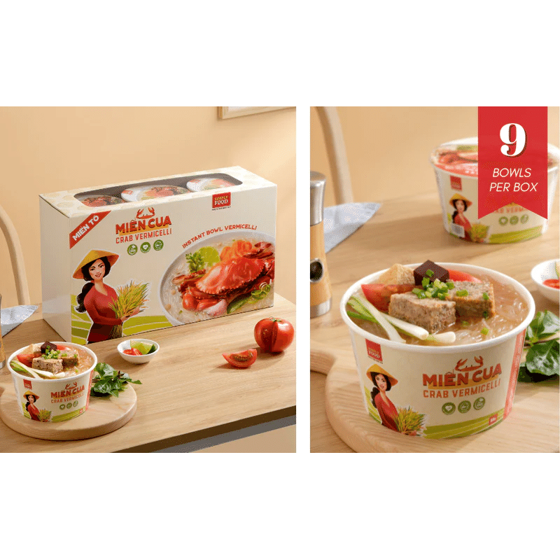 Simply Food Crab Vermicelli Glass Instant Noodle Bowl pack of 9 1 each
