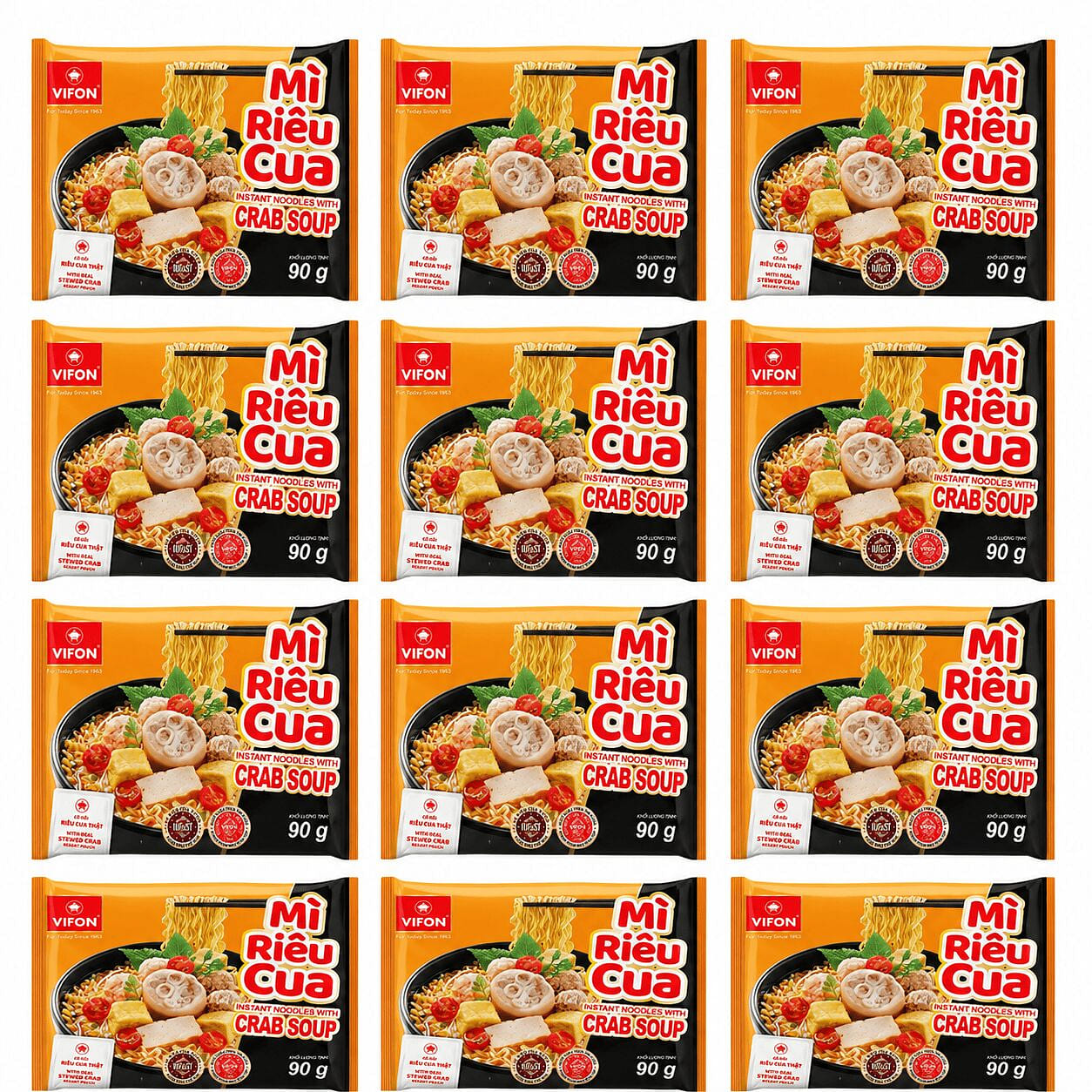 [12-PACK] VIFON Instant Noodle with Crab Soup 3.17 oz