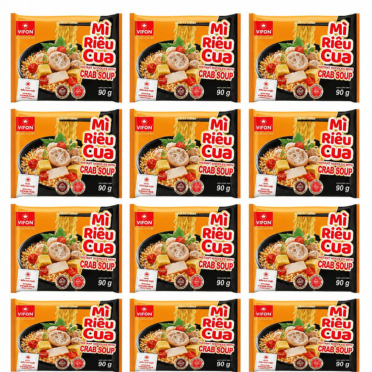 [12-PACK] VIFON Instant Noodle with Crab Soup 3.17 oz