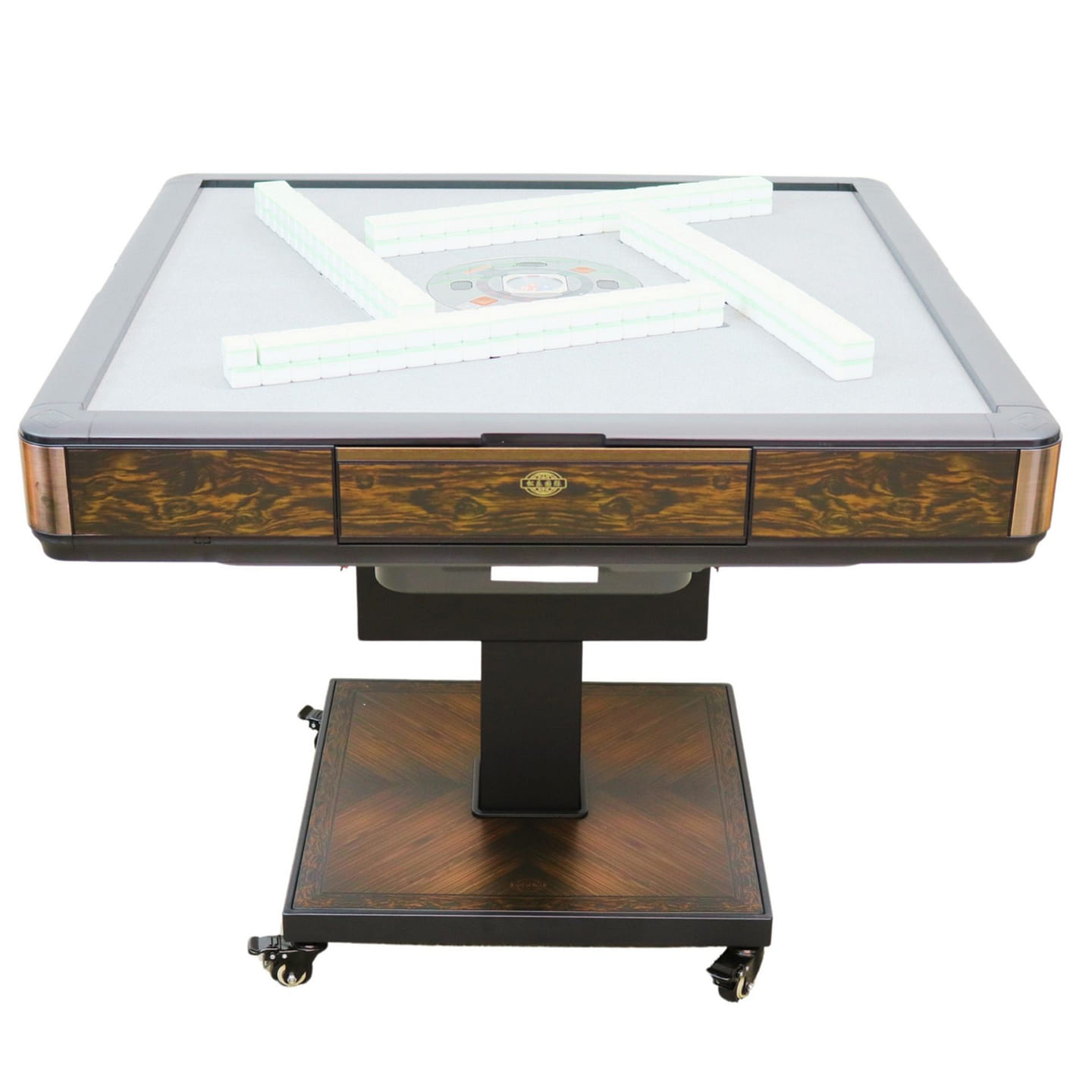 Ultra-Thin Automatic Mahjong Table Wooden Color Folding Roller Coaster Style 210 lb
