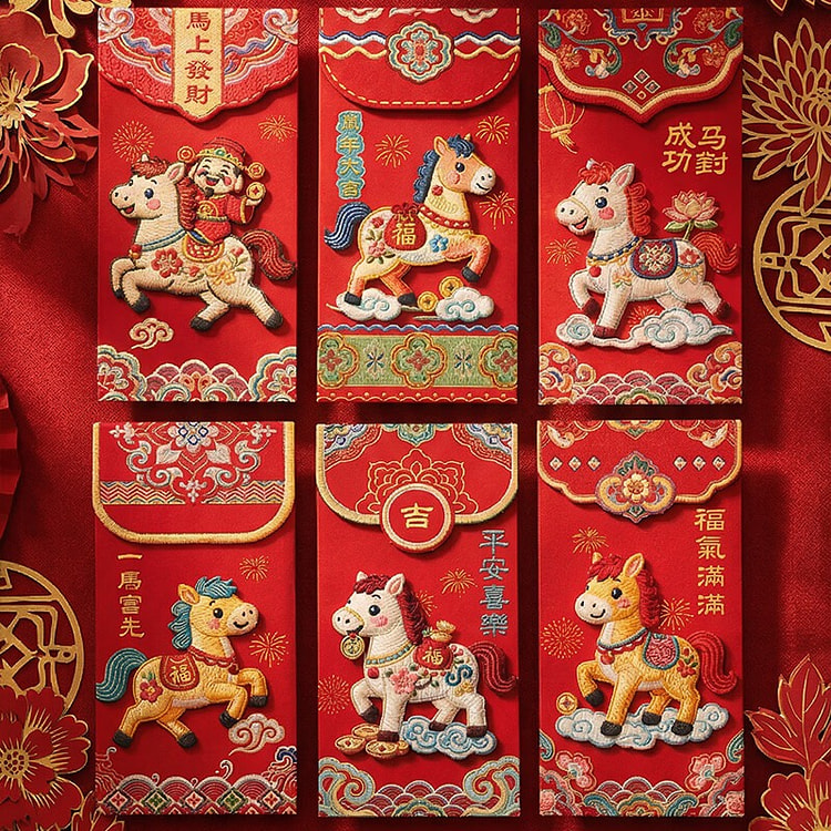 2026新年红包利是封马年红包春节压岁前红包 6 个