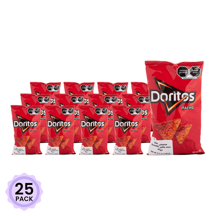 Mexican Doritos Nacho Chips, Cheese Flavor Sabritas 144 g*25 pack