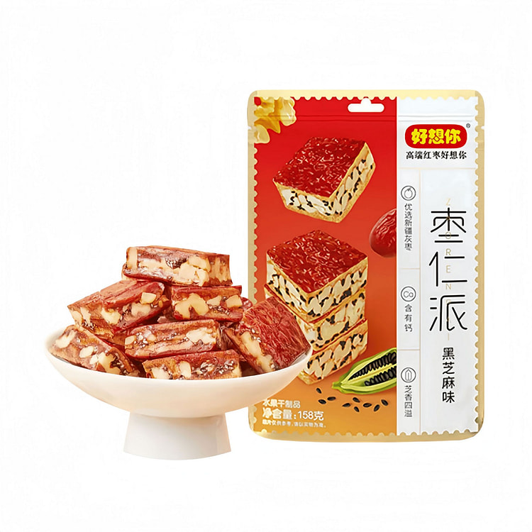 好想你枣仁派158g一级灰枣夹核桃新疆特产坚果零食 158 克
