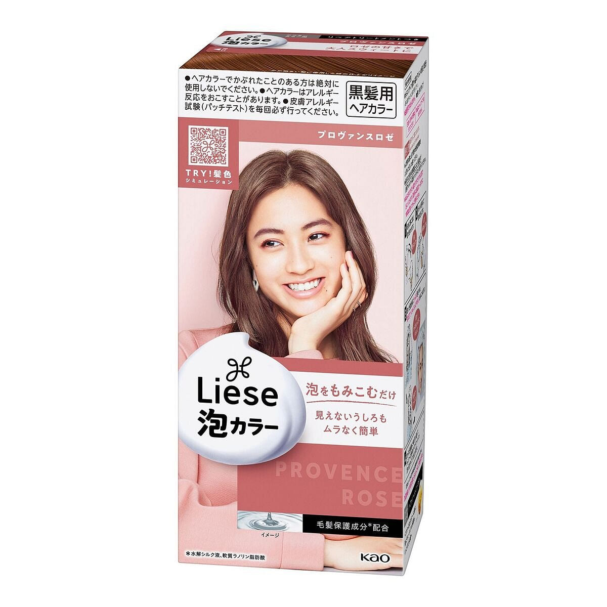 KAO Japan Liese Prettia Creamy Bubble Hair Color for Dark Hair (Provence Rose) 1 each