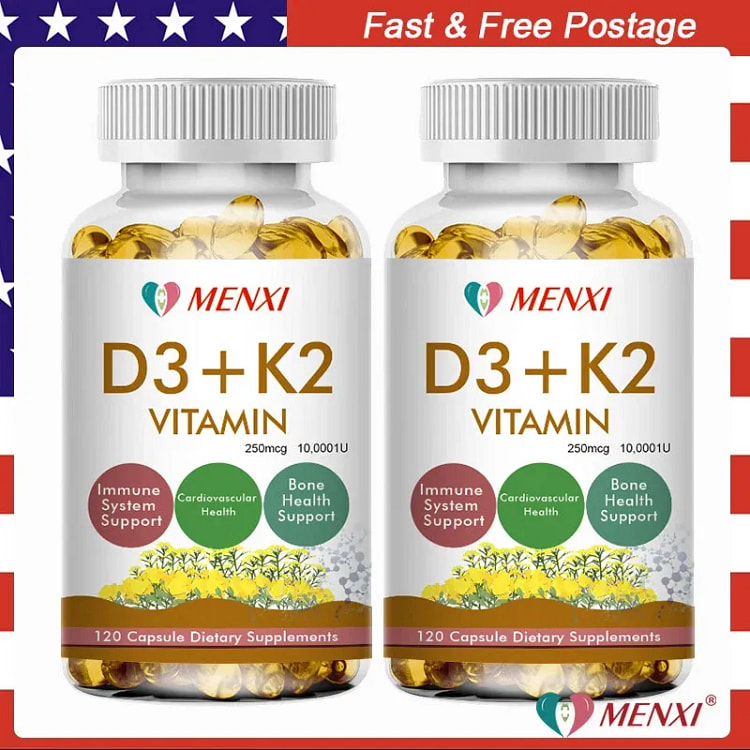（2 瓶）维生素 K2 (MK7) D3 100 1 罐