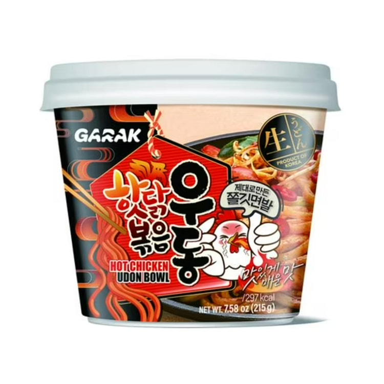 Garak Hot Chicken Udon Bowl | Spicy Instant Chewy Udon Noodles | 7.58 oz |