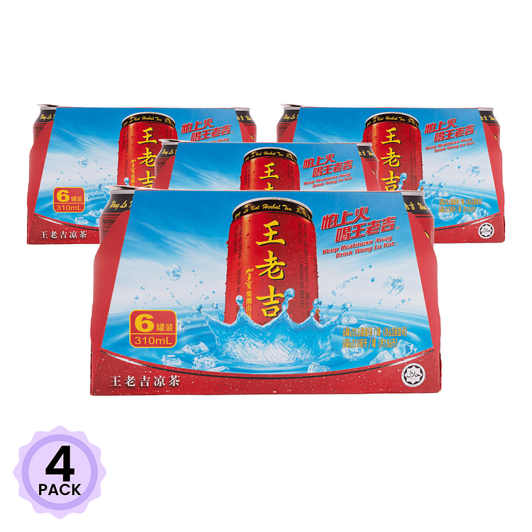 加多宝出品 王老吉凉茶 310 毫升*6 罐*4 包