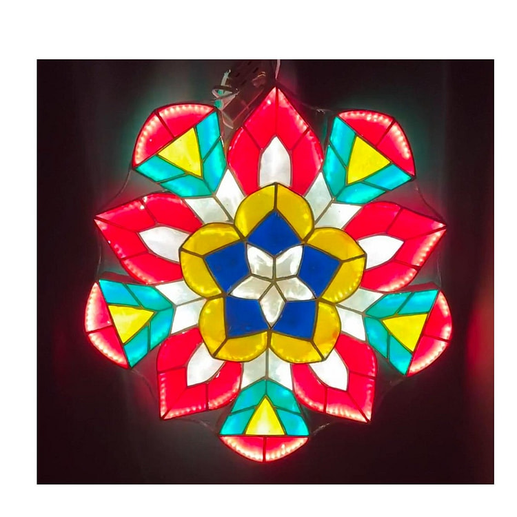 SampaBell Design Capiz Parol - Colored LED 20" 1 each