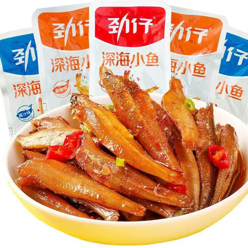 Jinzi small fish, spicy small fish, dried spicy deep sea small fish, special casual ready-to-eat, 50g*1 50 g