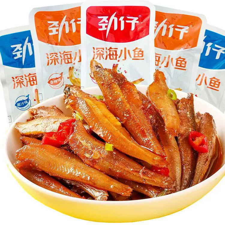 劲仔小鱼香辣小鱼干麻辣深海小鱼仔特产休闲即食50g*1