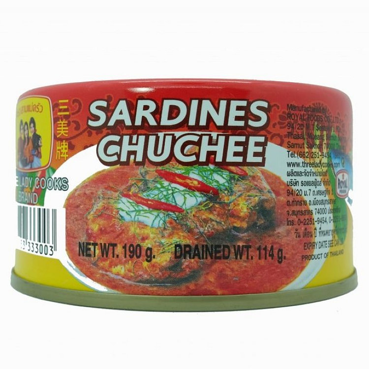 Three Lady Cooks Sardines Chuchee 190g 1 can