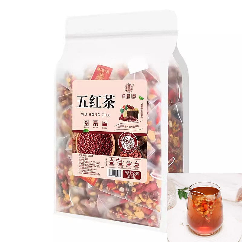 Five Red Tea Brown Sugar Wolfberry Red Date Peanut Red Bean Combination Tea 250g 1 box