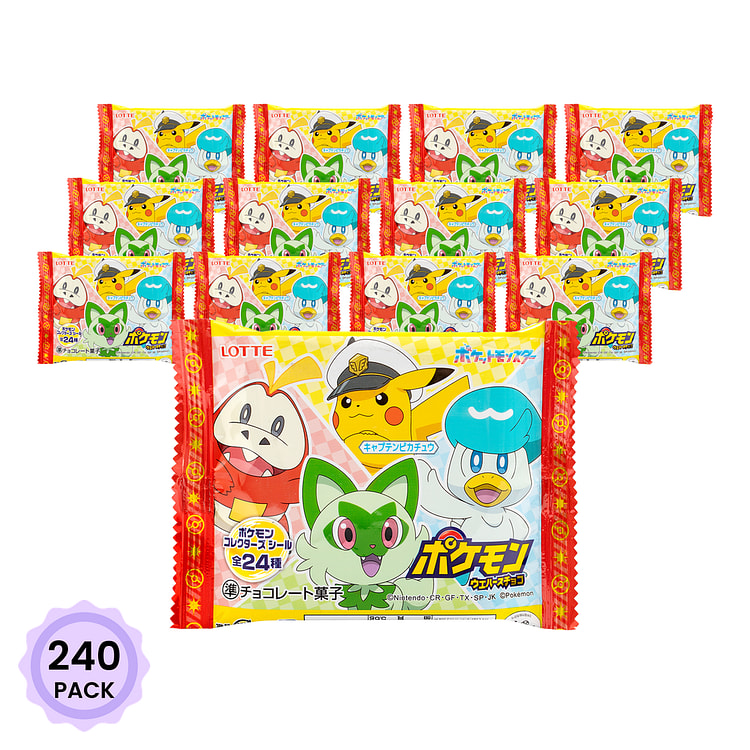 乐天 宝可梦巧克力夹心威化饼干 23 克*240 包