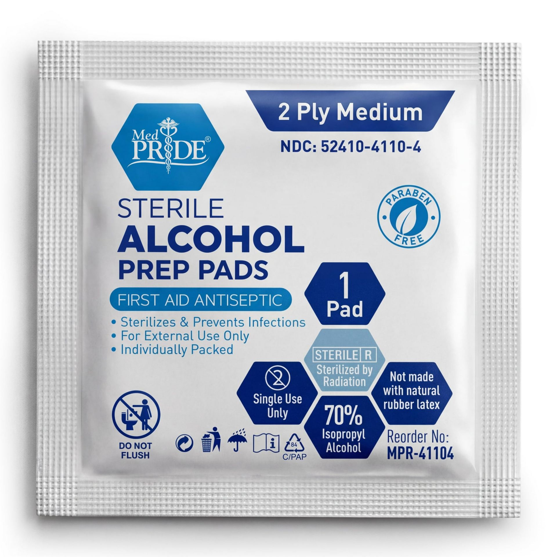 100 Count Sterile Alcohol Prep Pads, Antiseptic 1 each - Weee!