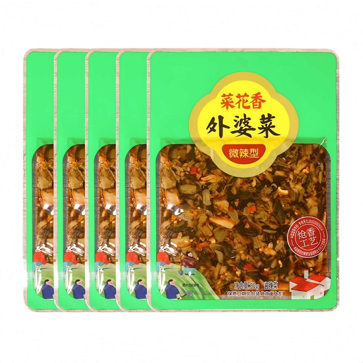Grandma’s Vegetables, slightly spicy, 90g*5 bags 450 g