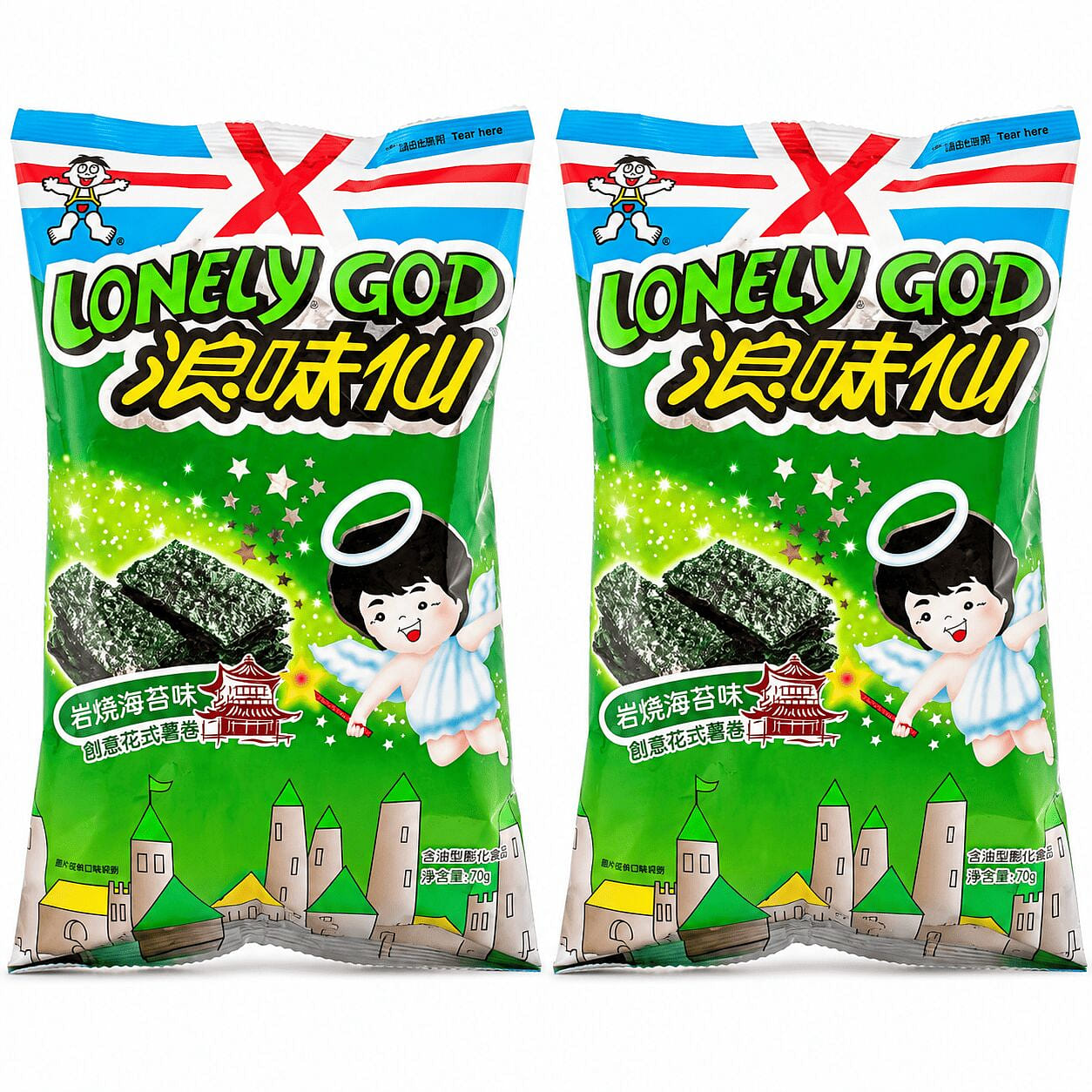 Want Want Lonely God Seaweed Potato Chips 2 Pack 70 g
