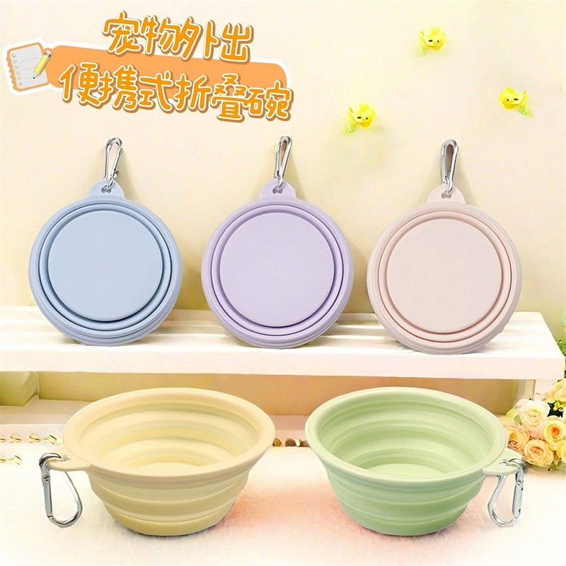 Pet collapsible silicone bowl travel water bowl 1 each