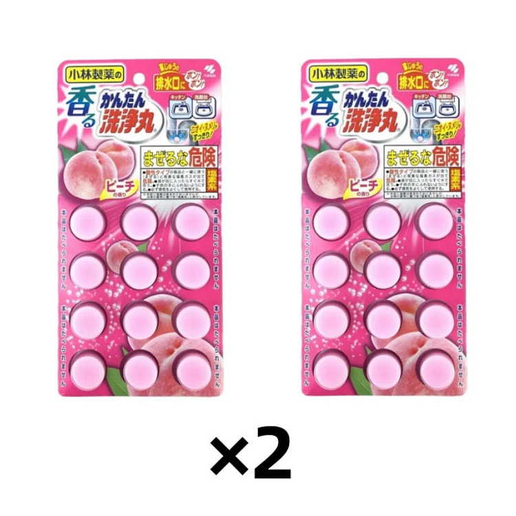 Kobayashi Peach Scent Toilet Clean Tablets 12pcs*2 1 each