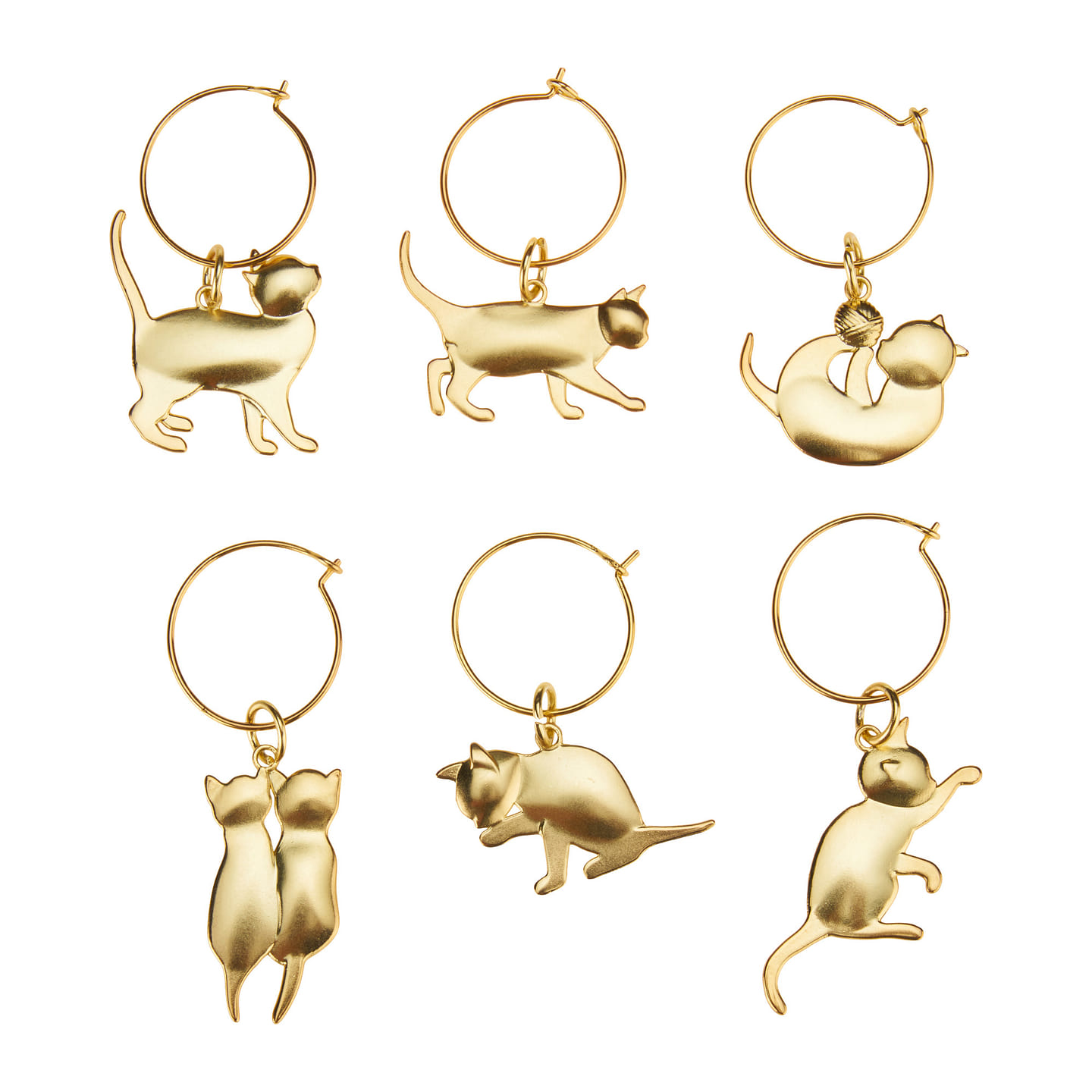 Gold Cat Wine Charms by Twine Living® (Set of 6) 6 each